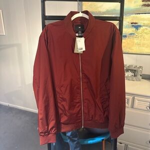 NWT🎄🎁 H&M XL Men's Red Bomber Jacket